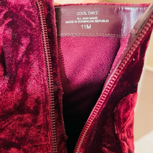 GB GIANNI BINI Cool Dayz Velvet Burgundy Ankle Boots | Size 11 - Picture 6 of 6
